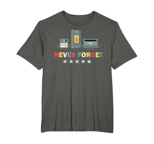 Nunca Olvides Disquete VHS Camiseta Retro, Black, Talla S, Manga Corta, Unisex, Adulto, Jersey, Cuello Crew, Dobladillo Doble, Casete VHS, Disquete, Música, Nostalgia, 80s, 90s, Idea de Regalo Retro | Ya disponible en tu tienda friki favorita! En mundofriki.es!