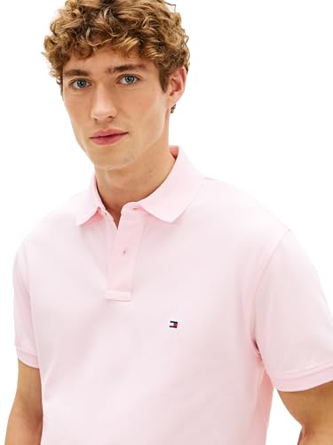 Image of Tommy Hilfiger Men's Short Sleeve Polo Shirts in Classic Fit with Stretch and Organic Pique Cotton
