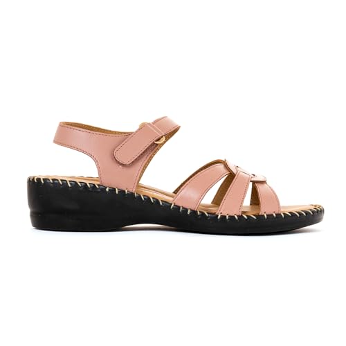 Image of Khadim's Softouch Leather Wedge Heel Sandal for Women