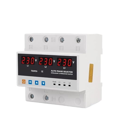 Voltmètre sélecteur triphasé 100A et protecteur de relais automatique 3P+N