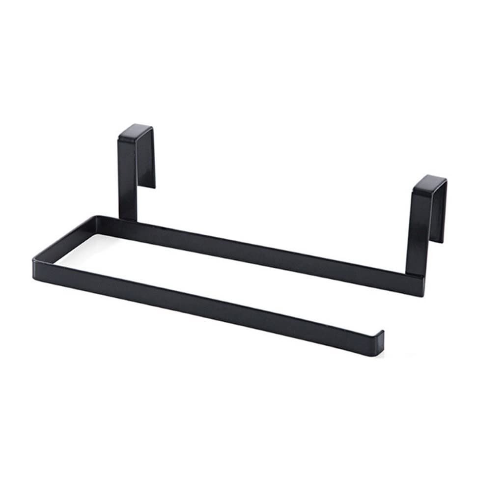 FGXHHS Kitchen Free Punch roll Paper Rack Towel Storage Cabinet Hanger Bathroom (Svart 23.5cm)
