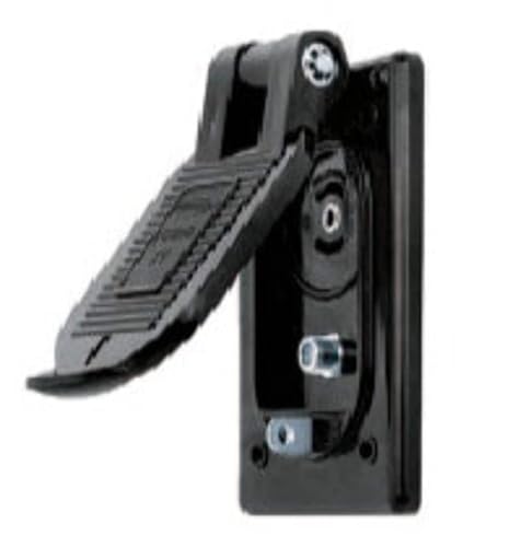 Hubbell Wiring Systems PH6597TV Polycarbonate Combination Telephone/TV Outlet with Spring-Loaded Weatherproof Lift Cover, Black