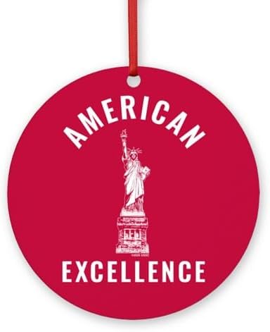 CafePress America250: Excellence Round 4" MDF Holiday Ornament