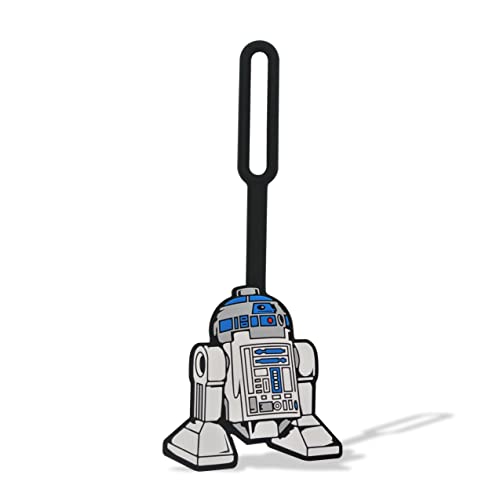 Lego Star Wars Silicone Luggage Tag - R2-D2 (52234) writable Surface on Back for ID Identification, Measures 6.5 inches Long, for Travel, Suitcase, Backpack