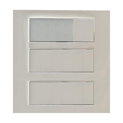 Image of Smarteefi Touch 8 Port Modular WiFi Smart Switch Board (7 Light Switch + 1 Switch 16A), Customizable with add-on modules, Compatible with Alexa & Google Home, White (Size: 18M (220mmx226mmx40mm))