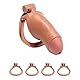 AMAZBEE Third Generation Peniskäfig Set Mit 4 Hahnkäfig Sprengring,Herren Keuschheitskäfig Bondage Klein Wirklichkeitsgetreu Dildo Peniskäfig Harz 3D Männer Cock Cage Sex Spielzeug für die Männer (M)
