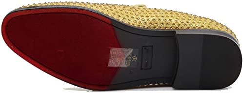 Image of SPK26 Men's Vintage Velvet Rhinestone Designer Dress Loafers Slip On Shoes Classic Tuxedo Dress Shoes