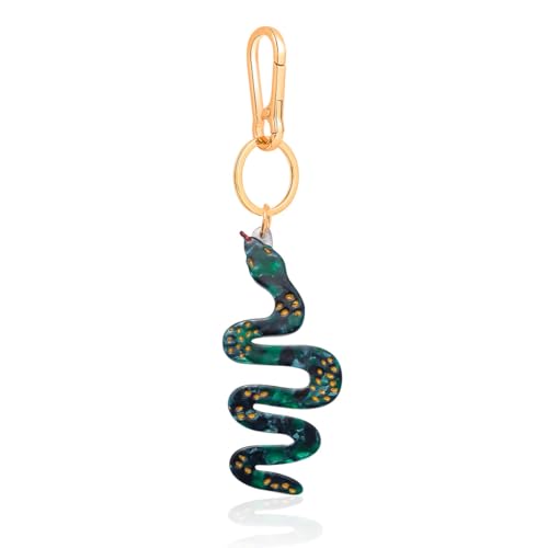 Cute Animal Bag Charm Keychain Set - 3 Designs (Snail, Snake, Worm) with Acrylic Charms & Gold Lobster Clasp