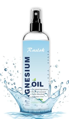 Raslok 100% Pure Magnesium Oil Spray 6.7 fl. oz | Pure Magnesium Oil | Magnesium Spray for Feet - Magnesium Spray for Body | Natural Magnesium Underarm Spray