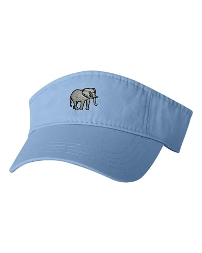 Go All Out One Size Baby Blue Visor Elephant Embroidered Visor Dad Hat