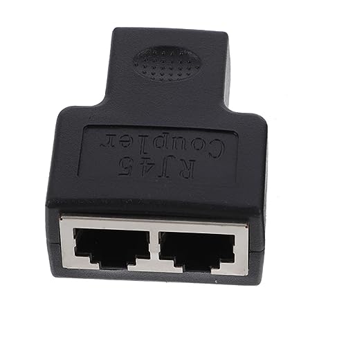 Angoily Splitter Adapter Ethernet Splitter Cable 1 to 2 Coupler Plastic Material Extend Network Range