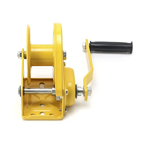 QWORK Hand Winch, 1200lbs Heavy Duty Manual Crank Winch, Marine TwoWay