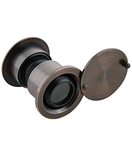 Earl Diamond - Solid Brass Door Viewer Peephole, 220-Degree Security Peephole with Heavy Duty Rotating Privacy Cover for 1-21/32" to 2-1/8" Doors for Home Office Hotel - Oil Rubbed Bronze Finish