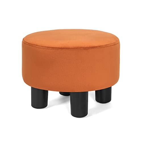 Joveco Small Foot Rest Stool Ottoman, Velvet Round Short Low Foostool for Chair, Under Office Desk,...