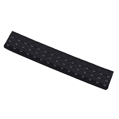 7thLake 1 Stück Damen Korsett Extender BH Verlängerung Bra Extender Elastisch Band 3-Reihen 15-Haken-Schwarz Cover