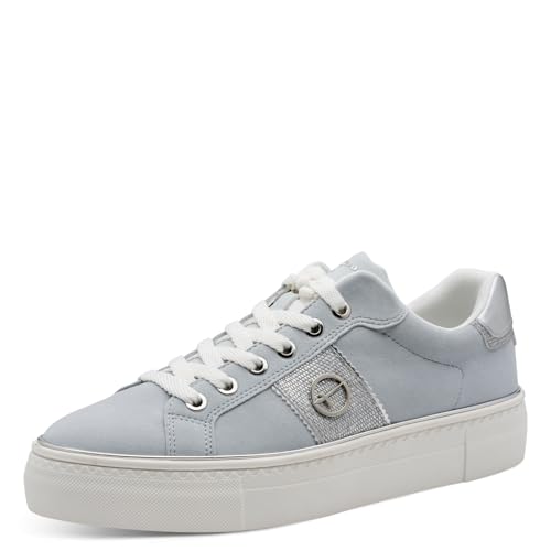 Tamaris Damen Sneaker Low 1-23724-42, Zapatillas Mujer, Azul Claro Sue, 42 EU