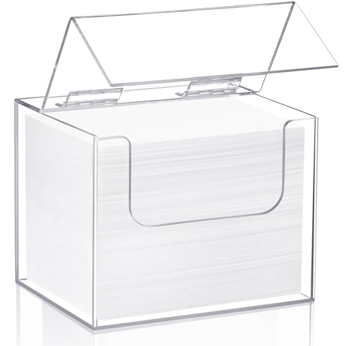 Briwooody Disposable Face Towel Storage Box Compatible with XL Acrylic Container Wall Mounted Clean Towel Holder for Facial Washcloth Supplies(Clear)