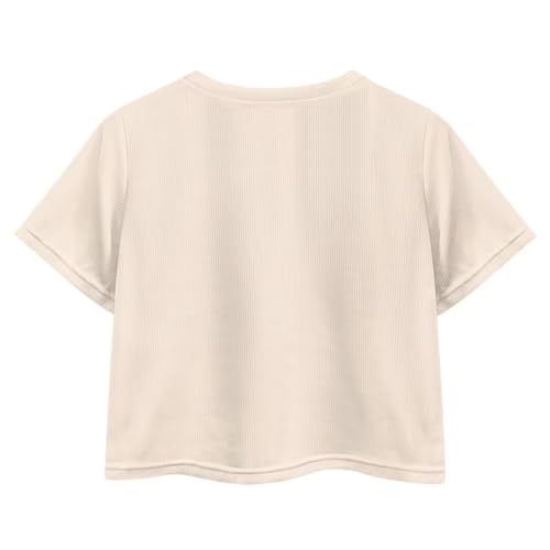 Image of Girl Crop Top Shirts for Summer Cute T Shirts Short Sleeve Tees for Kids 5-16