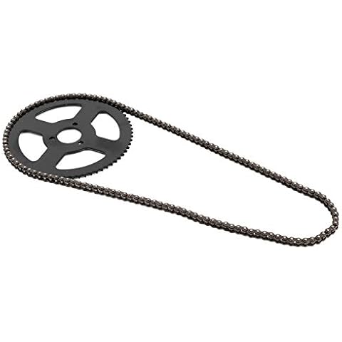 25H Chain Rear Chains Sprocket,25H Chain 144 Links Sprocket 2 Stroke Shaft for Electric Mini Moto Pocket Bike ATV Quad Accessory Cover