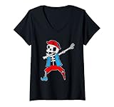 Photo Gallery donna halloween dabbing skeleton pirata dance moves dancing maglietta con collo a v Photo Gallery donna halloween dabbing skeleton pirata dance moves dancing maglietta con collo a v