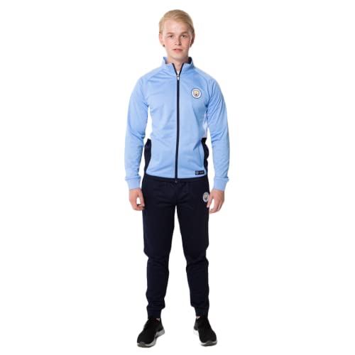 Manchester City Offizieller Trainingsanzug Herren - Saison 22/23 - Medium (M) - Langarm Man City Trainingsjacke und Jogginghose - Fussball Jacke und Hose für Training - Man City Tracksuit Cover