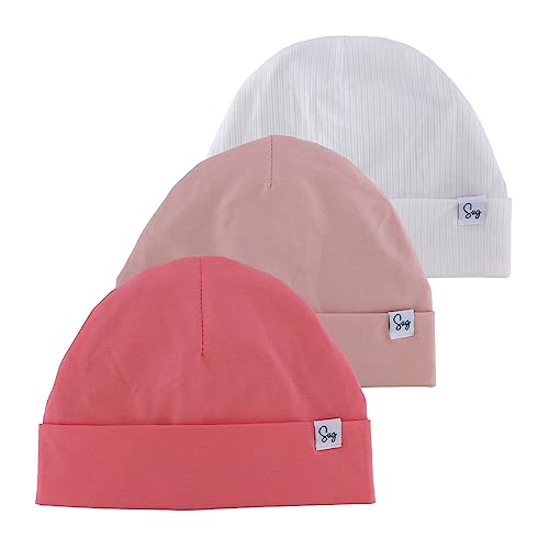 Image of Jersey Beanie Hat for Newborn Baby Boys Girls Silky Satin Lined Hats Bonnet Toddler Infant Little Kids Beanies Caps