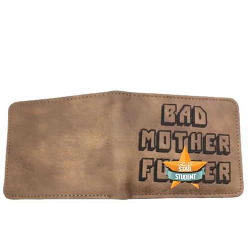 Embroidered Bad Mother Leather Wallet bad mother f ker wallet leather (brown)2