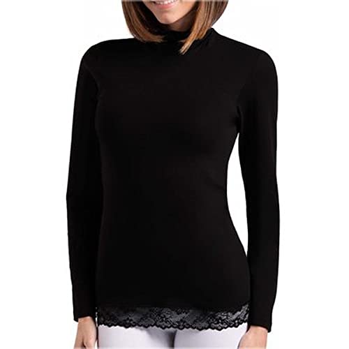 Cotonella 1 Pezzo Lupetto Donna Manica Lunga GD126 in Caldo Cotone Linea in&out. Nero 5 XL