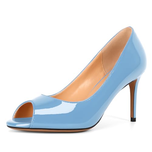 Elashe Escarpins Femme Talon Haut - 8CM Escarpins Peep Toe - Escarpins Femms Bout Ouvert Talon de...