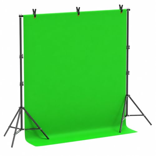 Image of Sounce 8x12 Feet Green Screen Backdrop with 9x9 Feet Adjustable Stand Kit | Foldable & Portable | Carry Bag Included | for Photography, Videography & Video Conferencing