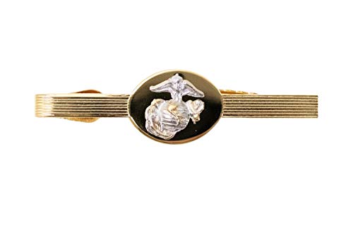 Vanguard USMC Marine Corp Anodized 2 Tone Officer NCO Tie Bar Clip