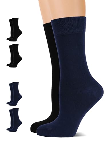 Image of Women's Bamboo Dress Socks, Crew for Business Trouser Casual, Soft, Thin & Seamless, Size 6-9 /9-12 (3, 4 or 5 Pairs)