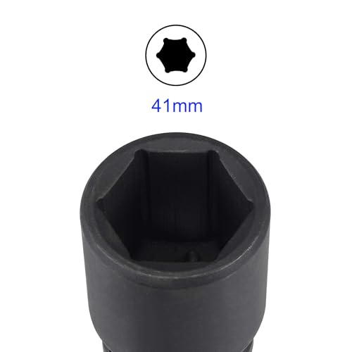 MACHSWON 1 Inch Drive - 41mm Deep Impact Socket with 6 Point Design, Heat-Treated Cr-V Steel 80mm Length, Metric Sizes - Image 3