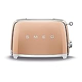 Smeg TSF01RGEU Tostadora, 950 W, Acero Inoxidable, 2 Ranuras, Oro Rosa