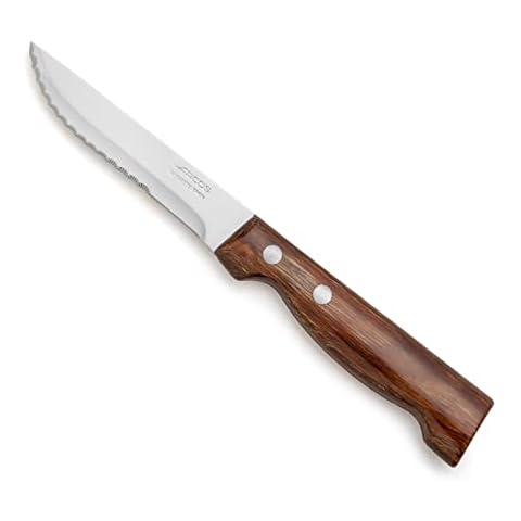 Arcos Table Messer - Steakmesser Tafelmesser - Klinge Nitrum Edelstahl 110 mm - HandGriff Pack-Holz Farbe Braun Cover