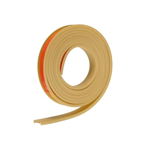 Image of uxcell U Shape Furniture Edge Banding, 2M Self Adhesive Flexible Edging Trim, 5x14mm TPE Edge Guards for Cabinets Furniture Repair Restoration, Beige