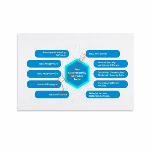 Top Cybersecurity Software Tools Infographic Poster Computer Knowledge Guide Canvas Painting Wall Art 12x08inch(30x20cm) Unframe-style