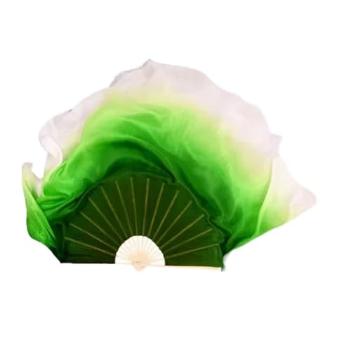 Grand éventail de danse orientale 86 cm en bambou et voile dégradé peint à la main pour spectacle