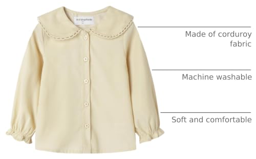 Image of Mud Kingdom Little Girls Corduroy Shirt Button Down Long Sleeve Lace Collar