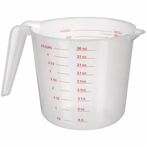 Vaso medidor plástico 4 tazas 32 oz con pico para verter miniatura 1