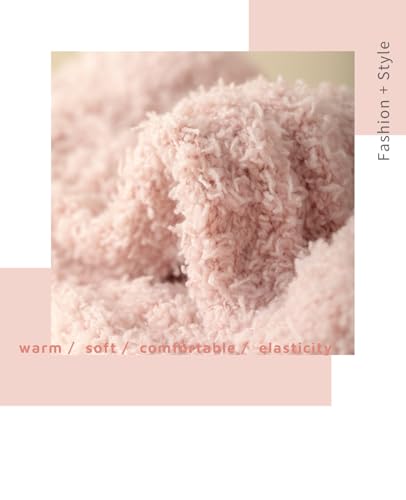 Image of Fuzzy Socks Super Soft,Cozy Soft Fluffy Cute Slipper Socks Sleeping Warm Socks For Women And Men(Light yellow /Pink /Brown)