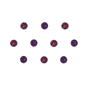Comet Busters Handcrafted Purple and Pink Glitter Shimmer Bindis (6mm) (BV1963)