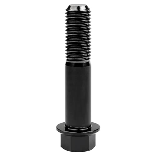 Image of Titanium Bolt M12 30 35 40 45 50 55 60 65 70 75 80 85 90mm Hex Small Flange Head for Motorcycle Car Modification Pack of 4 (M12x55mm Pitch 1.25, Black)