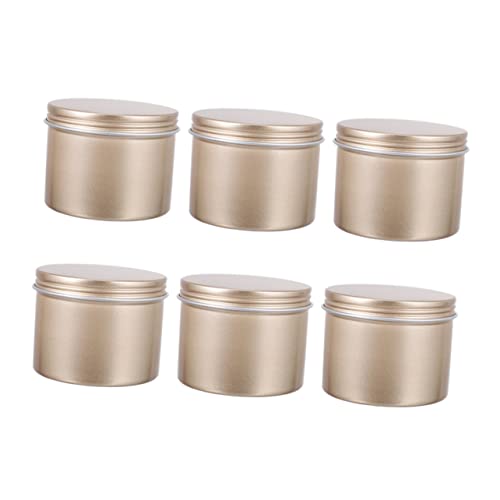 ERINGOGO Aluminum DIY Candle Cans Lids 6pcs Storage Jars for Tea Leaves Candies
