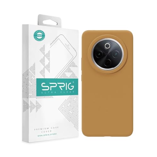 Image of SPRIG Compatible with Vivo T4 Premium SilkTone Back Cover Drop Tested Shock Proof Mobile Case for Men, Women, Boys and Girls with Camera Protection (Gold Brown)