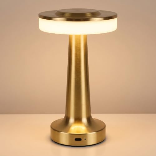 Image of Table Lamp /Table Lamp Study Room /Lamp Table /Led /Wireless Led Touch 3 Mode Metal /Bed Lamps Bedroom Side /Rechargeable Metal Touch /Warm Lighting (Slim Lamp)