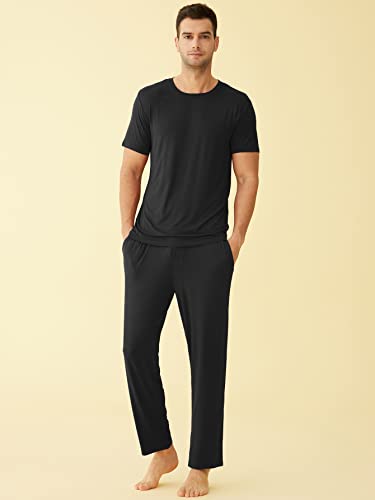 Latuza Men's Viscose Pajamas Set Shirt and Pants with Pockets2