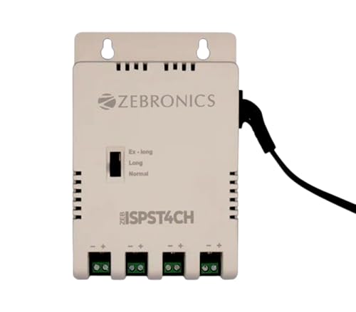 Image of ZEBRONICS 4 Channel CCTV Power Supply SMPS, 12V SMPS Adapter with LED Indicators, Overload, Over Voltage and Short Circuit Protection, for CCTV Camera, ISPST4CH