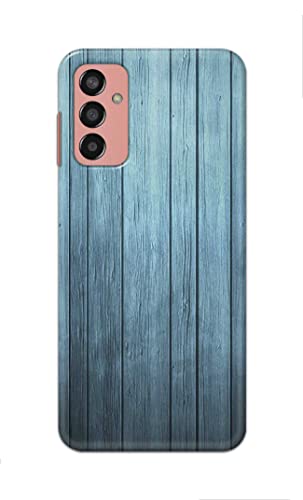Image of Printed Hard Back Cover Case for Samsung Galaxy F13 4G Back Cover (Wooden Blue) -702