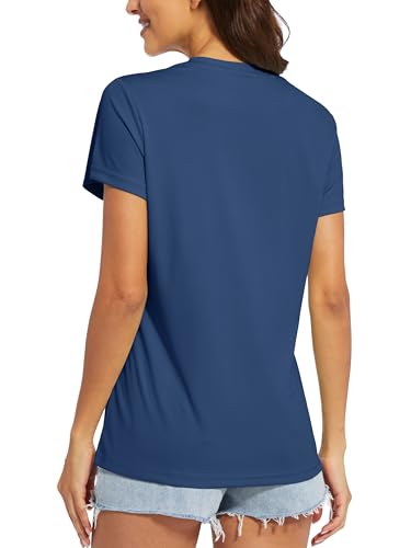 Image of MAGCOMSEN Women's Short Sleeve T-Shirt Quick Dry Athletic Tee Shirt Running Workout Yoga Top Tee Performance Shirts